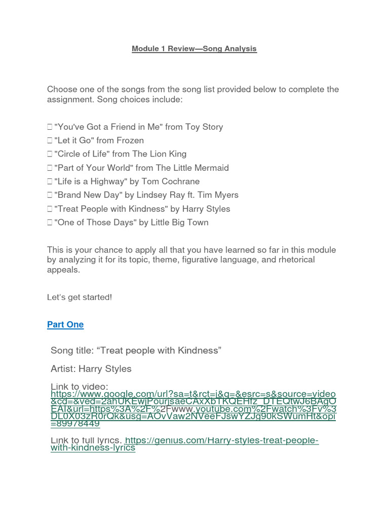 Song Analysis: 