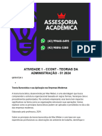 6495 Assessoria Atividade 1 - Ccont - Teorias Da Administração - 51 2024