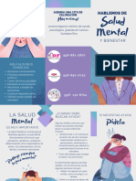 Tríptico Salud Mental Angustia Ilustrado Textura Azul