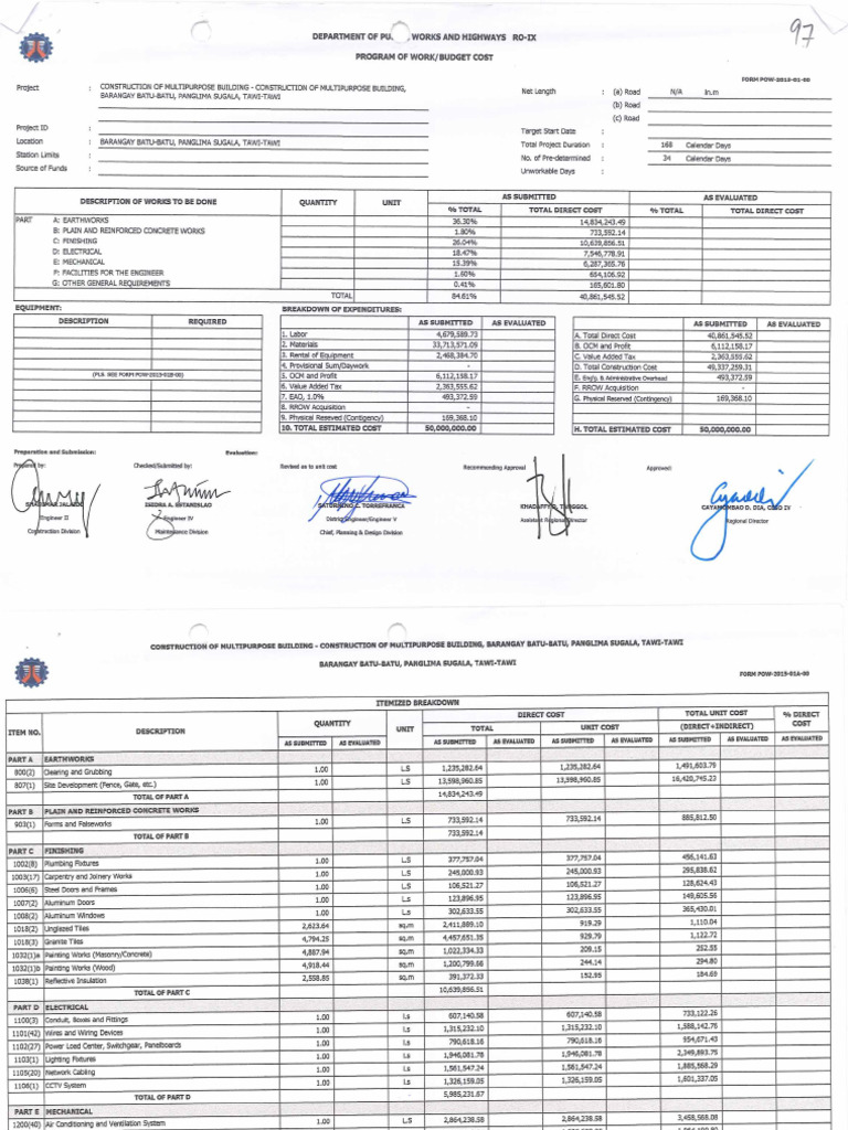 Construction Of Multipurpose Building Brgy Batu Batu Tawi Tawi Pdf