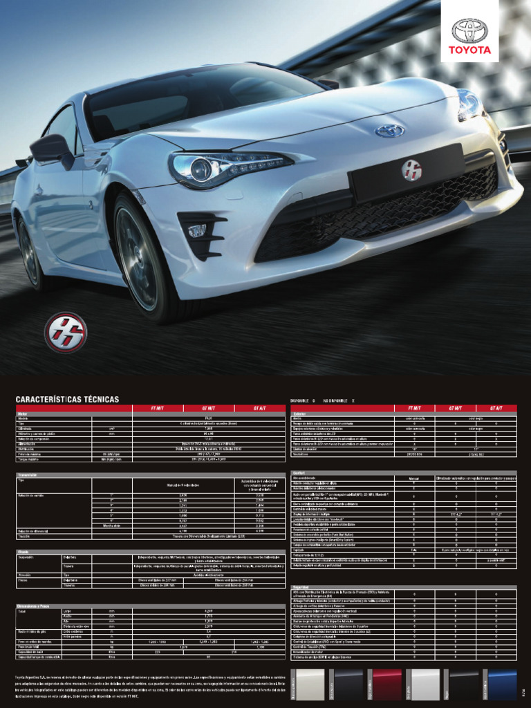 TOYOTA Ficha Tecnica 86 | PDF