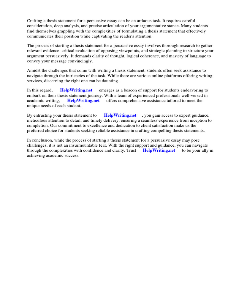Crafting Persuasive Essay Thesis | PDF | Essays | Persuasion