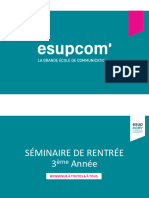 3eme Annee Esupcom - Seminaire de Rentree 2022
