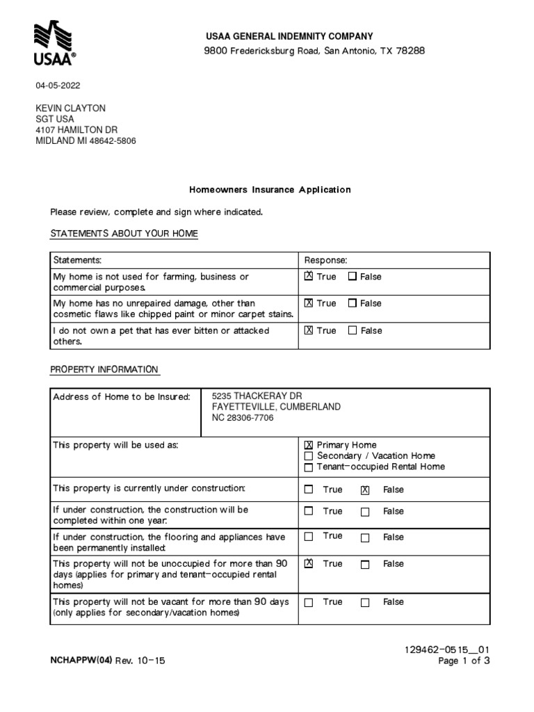 Homeowners Insurance Application | PDF | Condominium | Housing