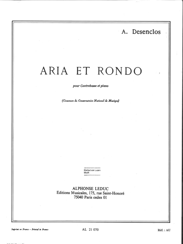 Desenclos - Aria Et Rondo (Ed. Alphonse Leduc) | PDF