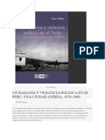 Ciudadania y Violencia Politica en El Peru - Una Ciudad Andina