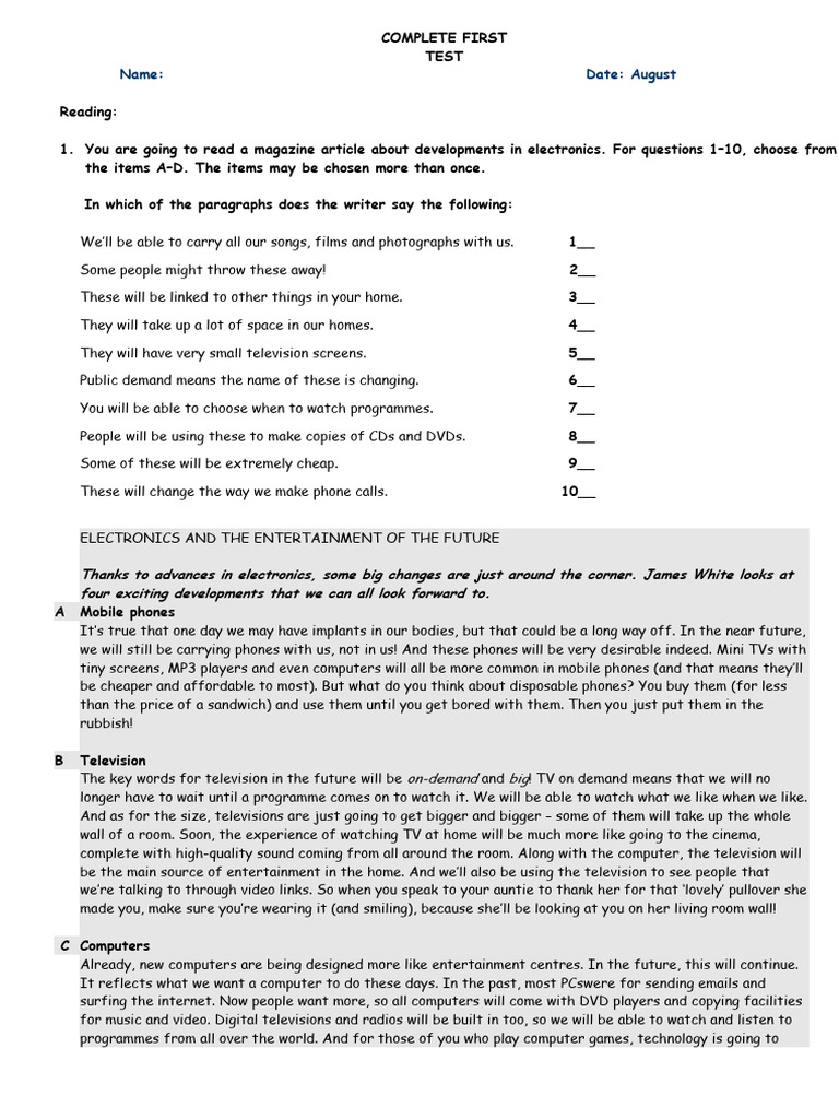 Future Electronics and Entertainment Trends | PDF