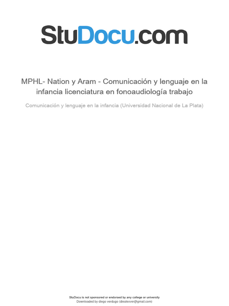 MPHL Nation y Aram Comunicacion y Lenguaje en La Infancia Licenciatura ...