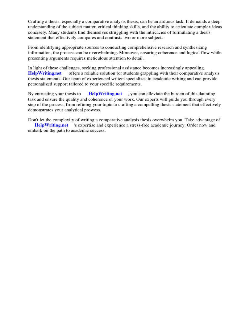Comparative Thesis Writing Help | PDF | Essays | Thesis