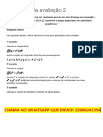 Enunciado Da Avaliação 2 - Cálculo Diferencial e Integral II (IL10015)