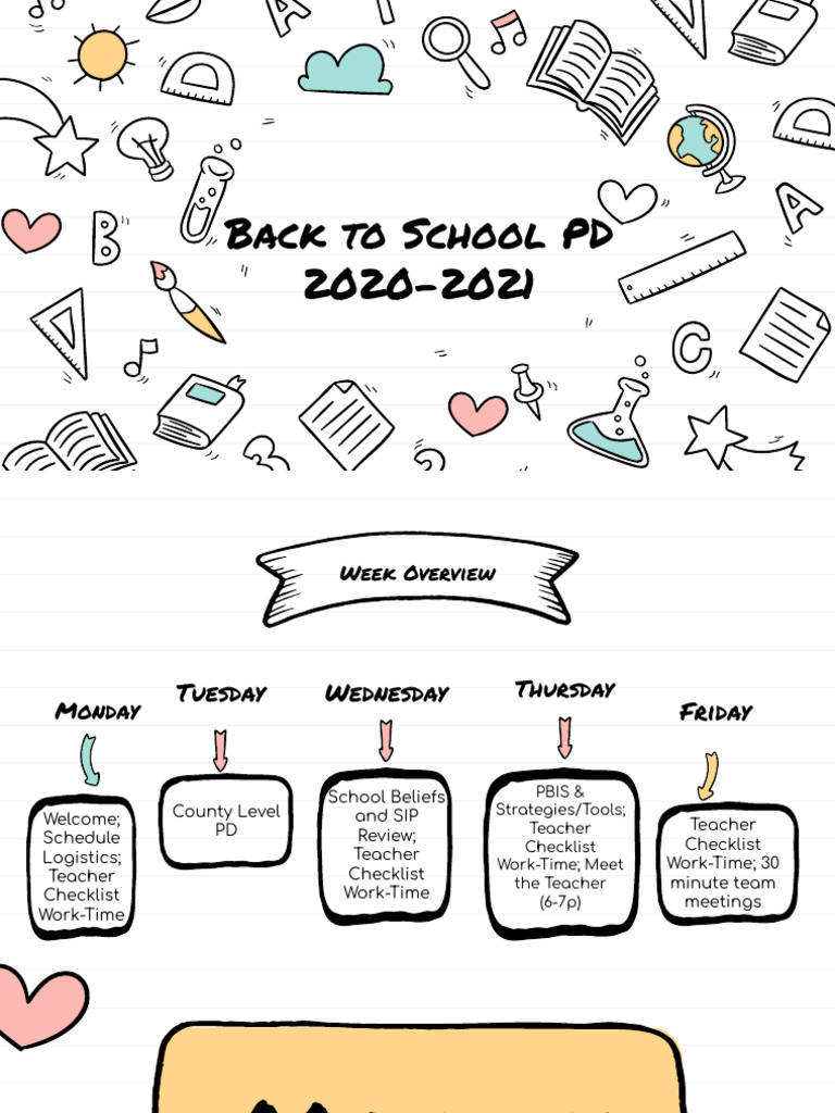 Back To School Pd Week 2020 2021 Pdf
