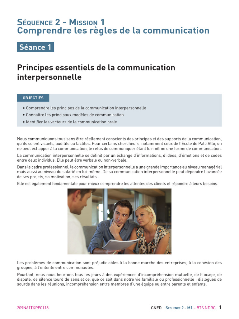 Principes de la communication interpersonnelle | PDF | la communication ...