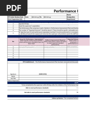 PIP Form Template