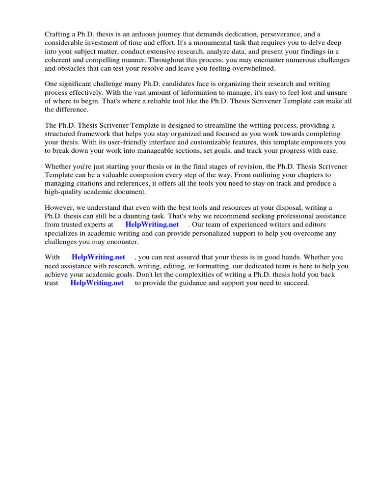 PHD Thesis Scrivener Template PDF