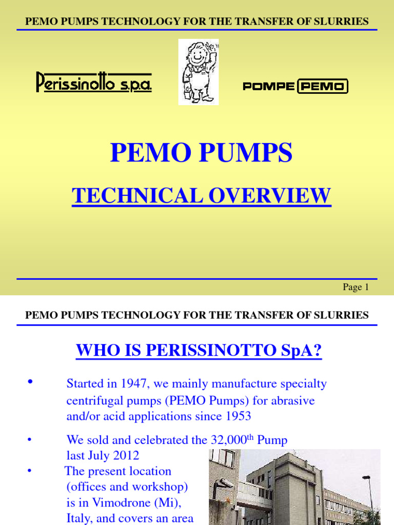 PEMO Pumps Overview by Perissinotto SpA | PDF