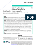 Lifestyle Factors and Psychological Well Being: 10 Year Follow Up Study in Lithuanian Urban Population