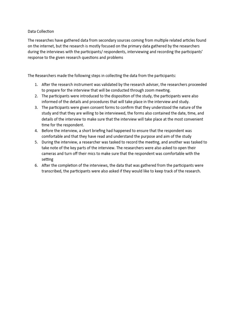 Data Collection | PDF