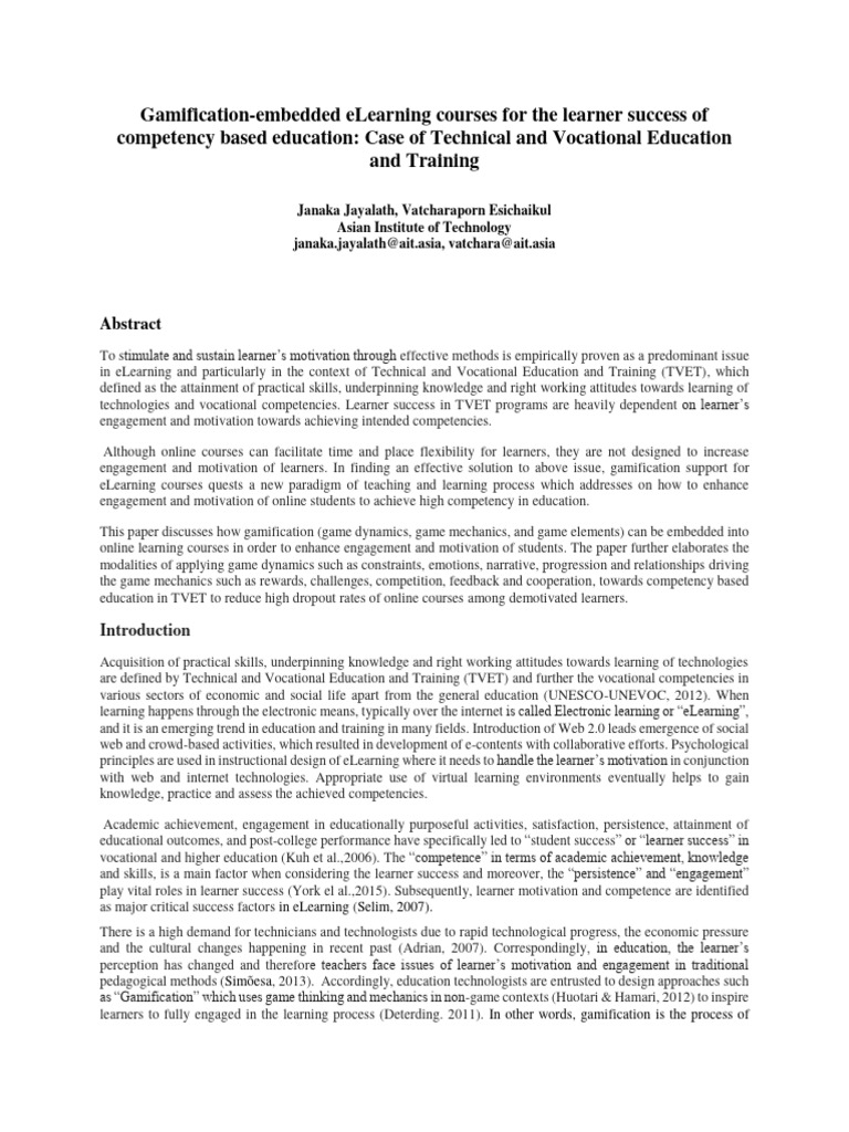 Gamification Embedded ELearning Courses | PDF