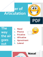 manner of articulation