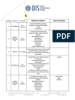 (DIS) DIS Middle School Class Supply Lists (SY2020-2021)