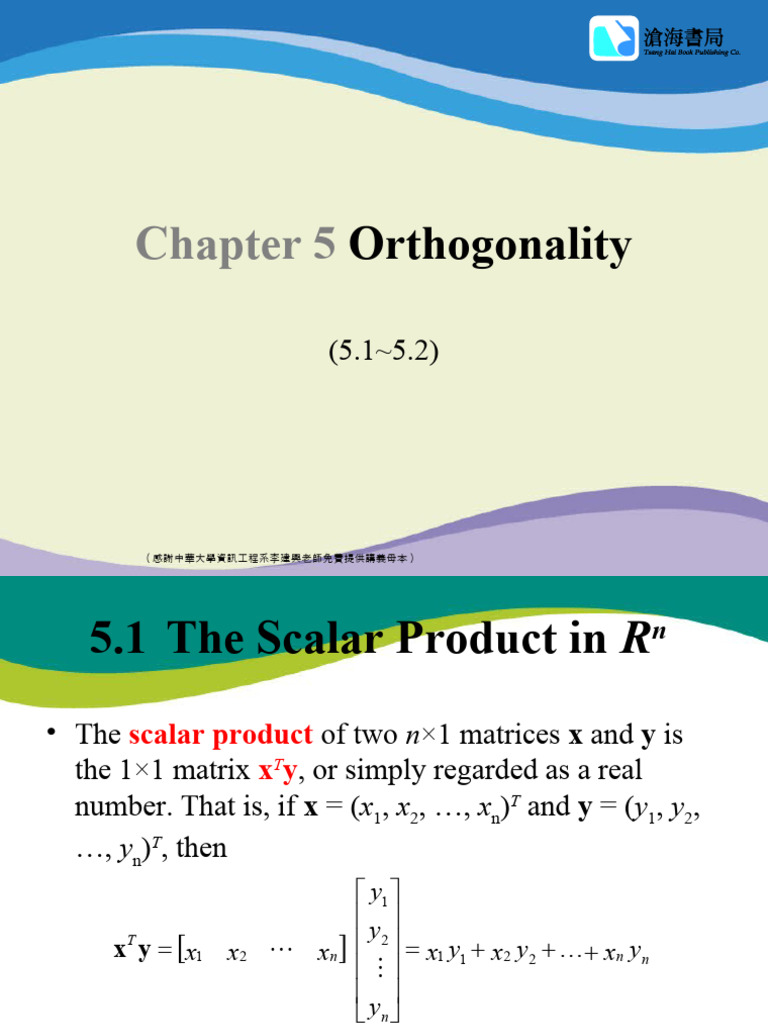 Linear Algebra: Orthogonality Concepts | PDF | Linear Subspace | Geometry