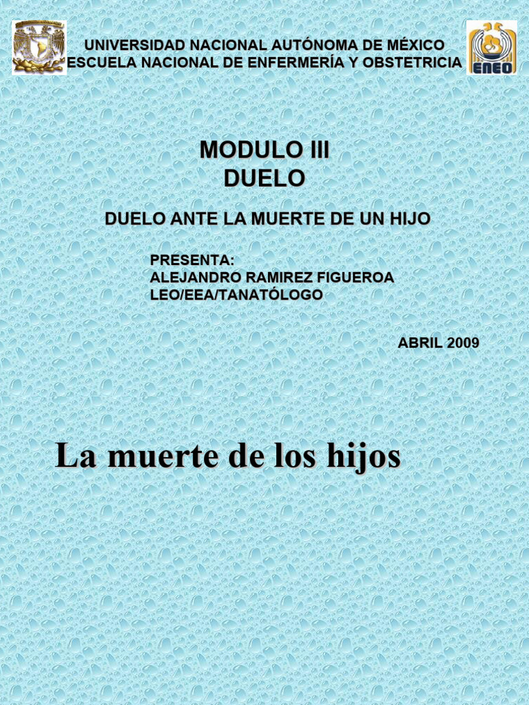 Duelo por la muerte de un hijo | PDF | Dolor | Muerte
