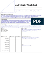 DMAIC Project Charter Worksheet