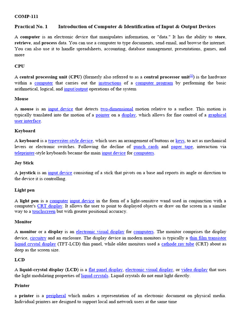 Computer Basics and Hardware Identification | PDF | Random Access ...