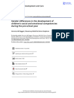 Gender Differences in The Development of Children S Social and Emotional Competencies During The Pre-School Year