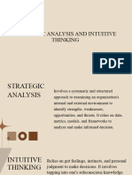 Strategic Analysis and Intuitive Thinking