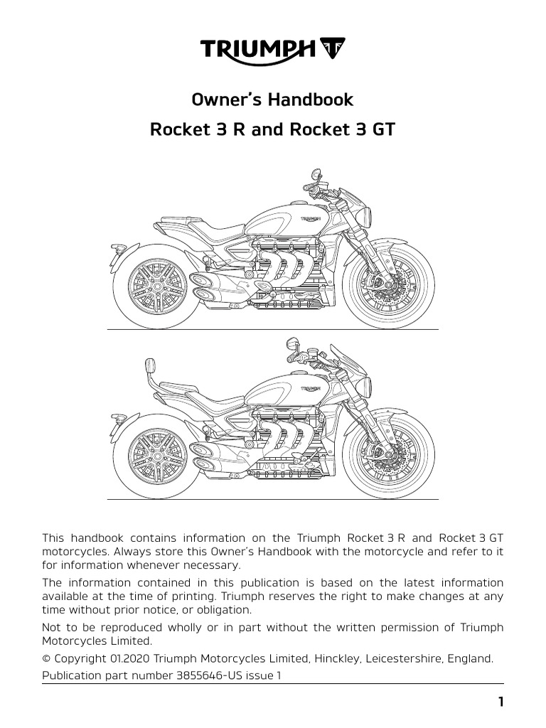 Rocket 3 R and Rocket 3 GT Owners Handbook American | PDF | Motorcycle ...