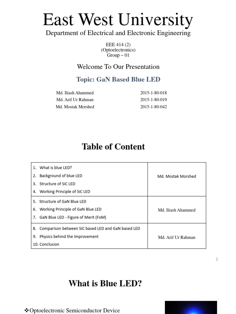 GaN Blue LED Technology Overview | PDF | Light Emitting Diode ...