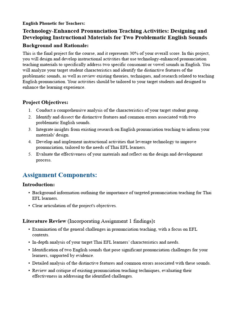 Tech-Enhanced Pronunciation for EFL | PDF | Evaluation | Learning