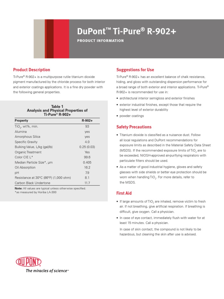 Ti-Pure R-902+ - Gautam Dyes & Chemicals | PDF