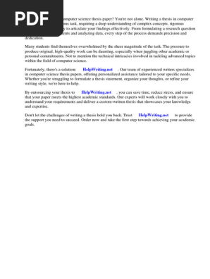 Computer Science Thesis Papers