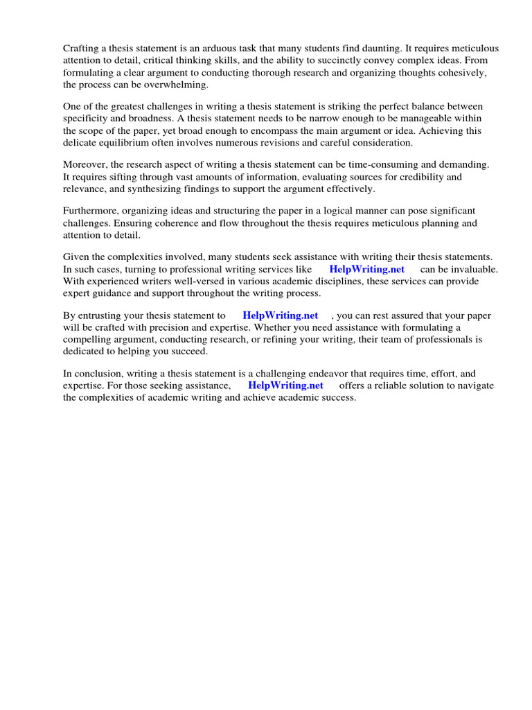 How Do We Write Thesis Statement | PDF
