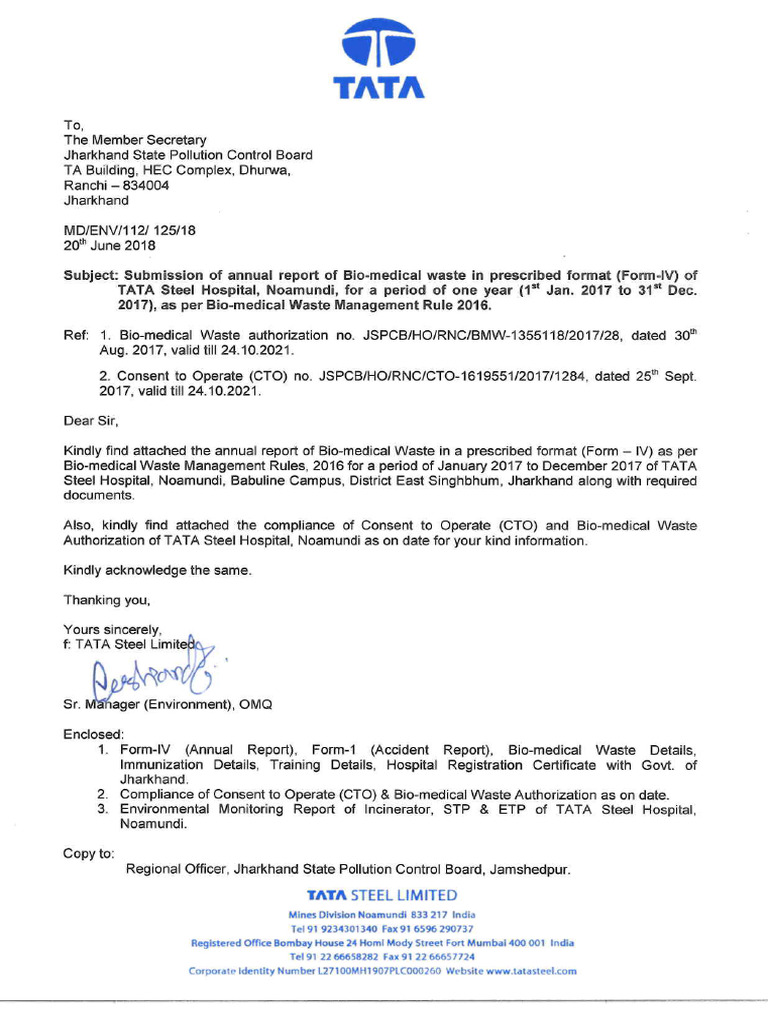 20180620 Nim Bio Medical Waste Form IV PDF