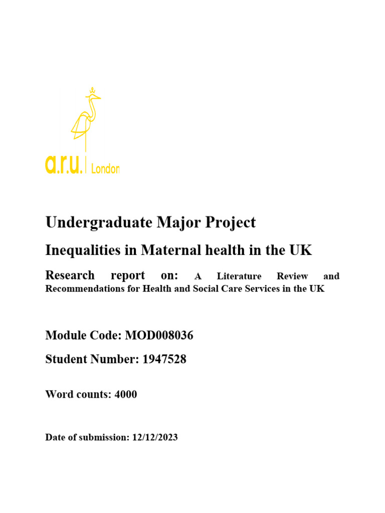 2nd Maternal Health Inequalities in UK | PDF