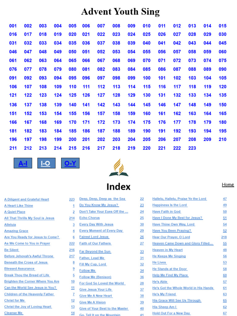 Advent Youth Sing Song Collection PDF Glory (Religion) Jesus