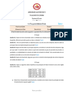 1 e 2 Prova Parcelar de Métodos de Previsão - 05!07!2023 - Manhã - Gestão