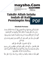 Khutbah Jumat Terima Takdir Pemimpin Negeri