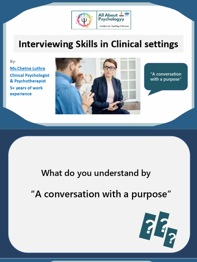 Clinical Interviewing Skills Overview | PDF | Clinical Psychology ...