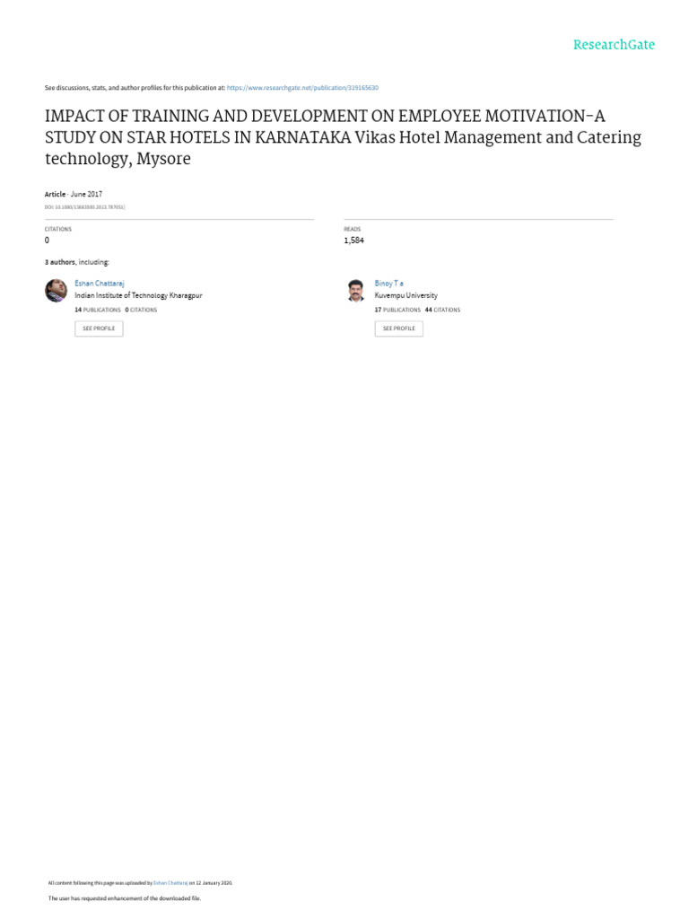 Impact of Training and Development On Employee Motivation | PDF ...