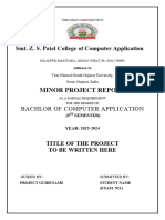 Minor Project Title Page