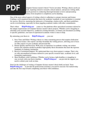 Computer Science Masters Thesis Template