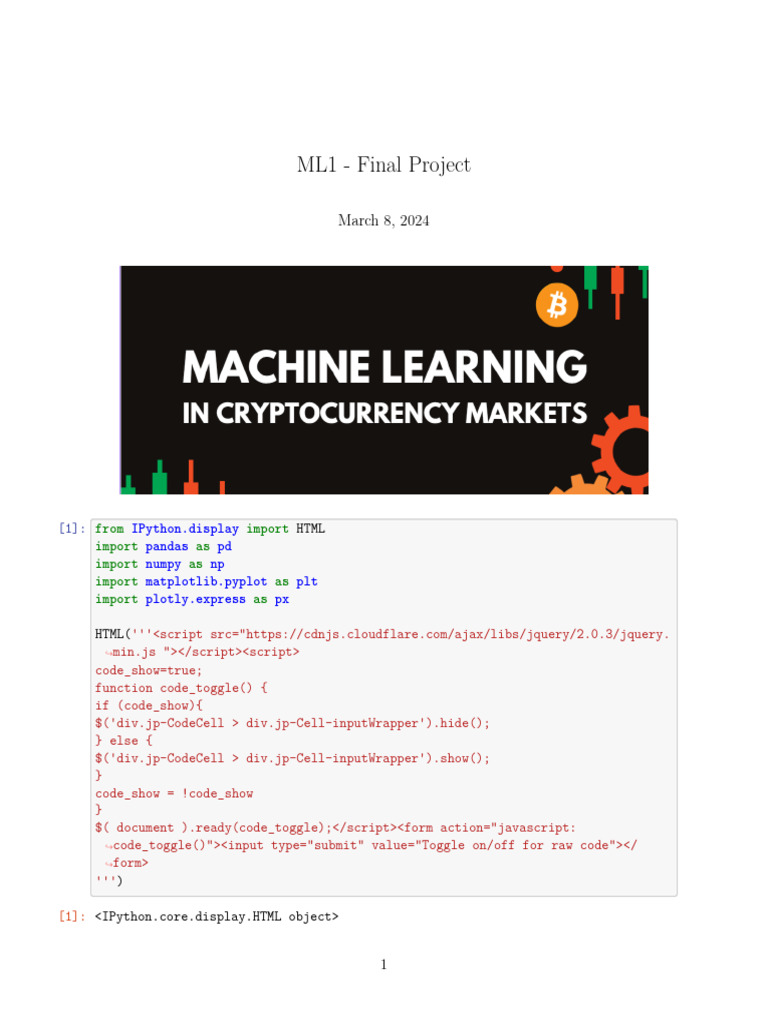 Machine Learning in CryptoCurrency Markets | PDF | Autoregressive ...