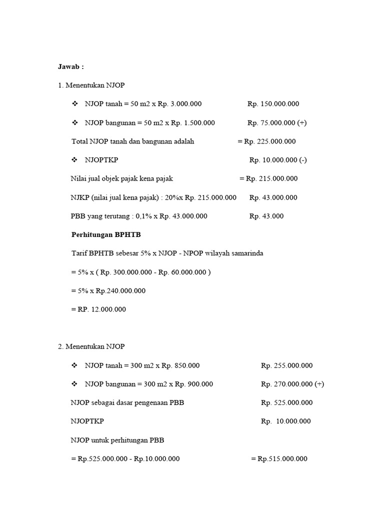 Perhitungan PBB | PDF