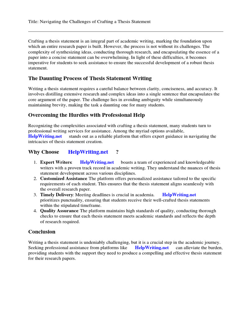 Ways To Write A Thesis Statement Pdf Essays Thesis