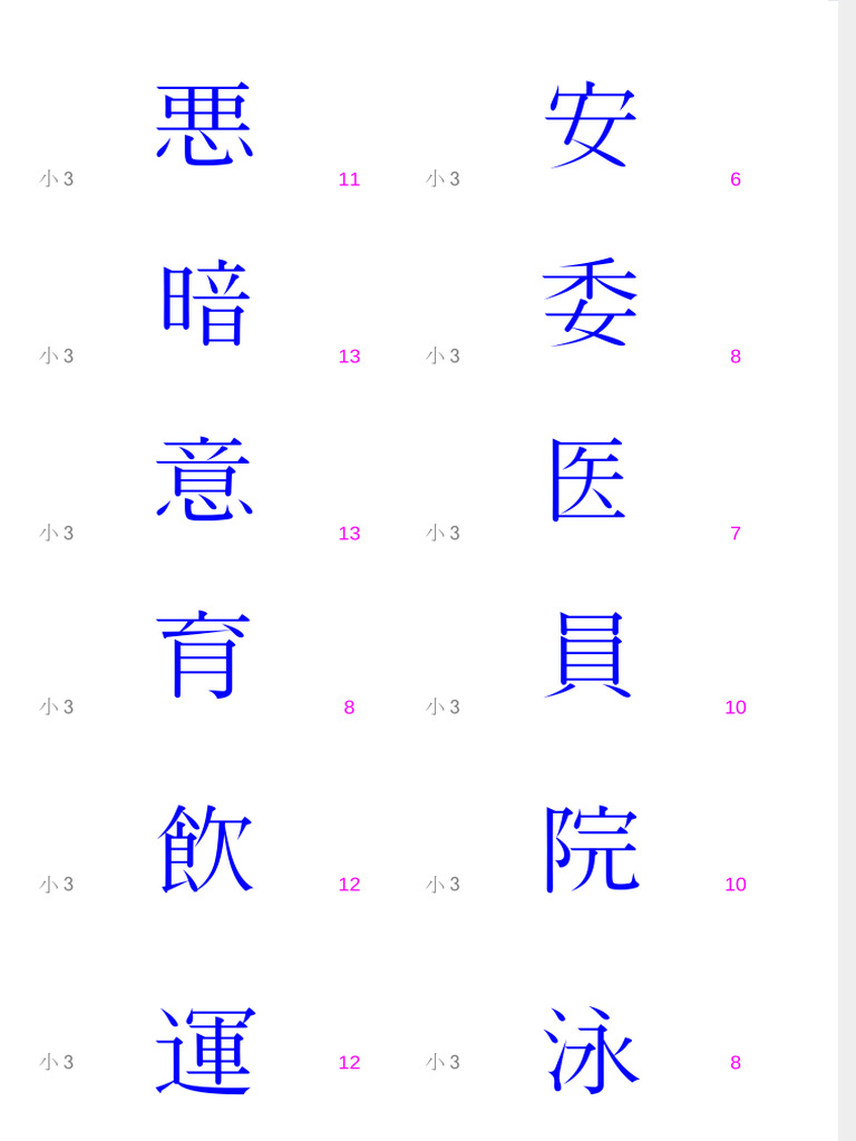 Kanji Flashcards 3rd Grade | PDF
