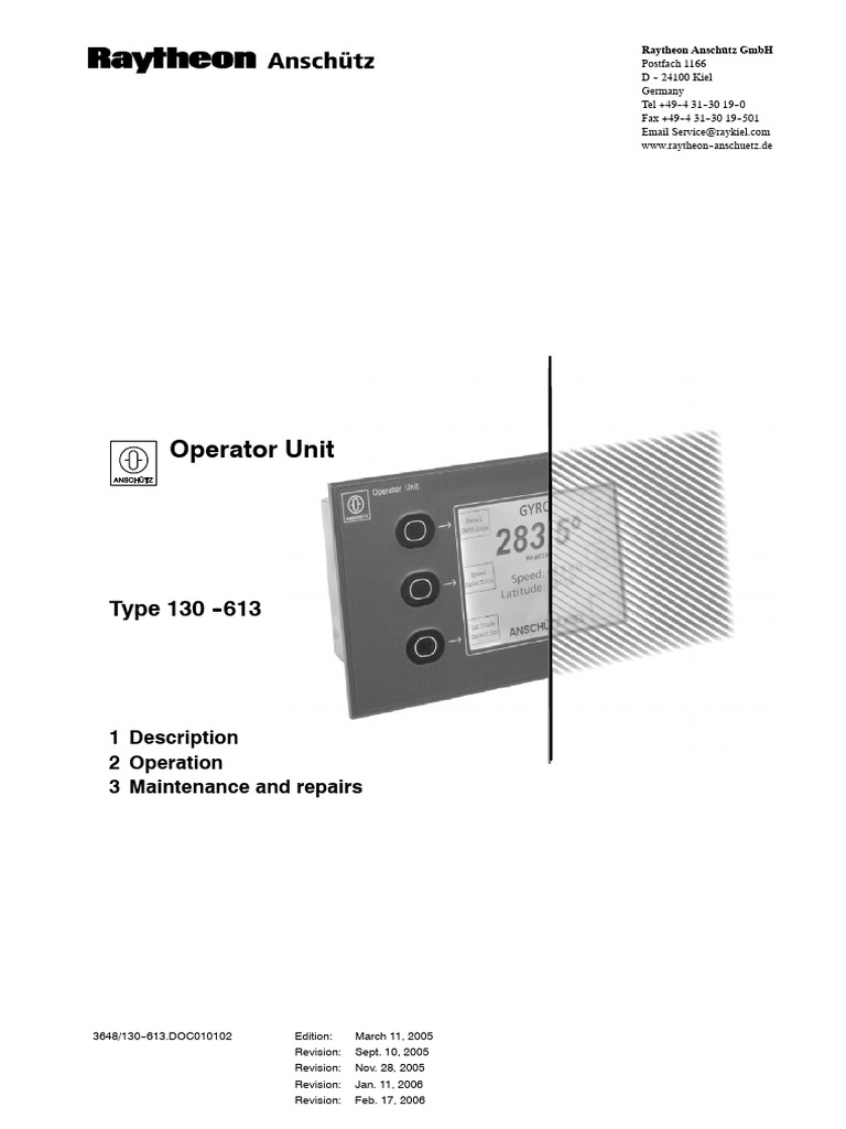Anschutz Operator Unit 130-613 OM | PDF
